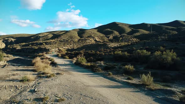 Almeria Desert In Spain By The Road