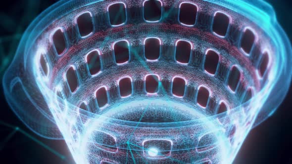 Laundry Basket Hologram Close Up 4k