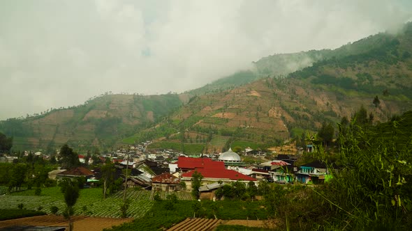 Farmlands and Village Java Indonesia