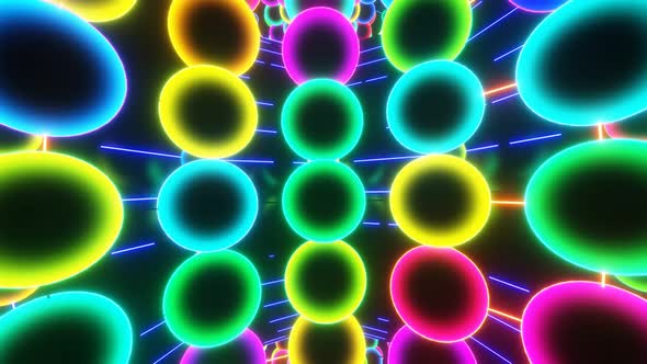 A Bright Festive Tunnel of Flashing Spheres