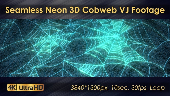 Seamless Neon 3D Cobweb VJ Footage