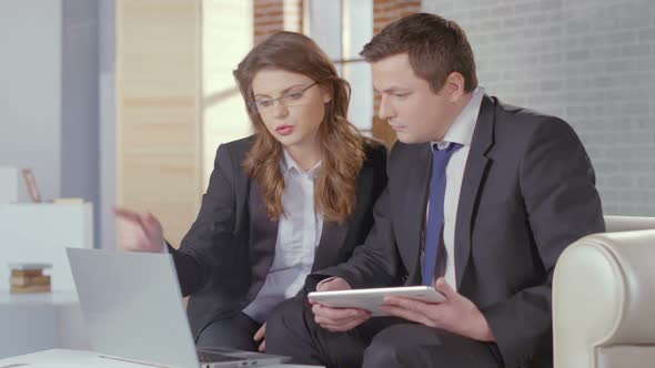 Businesswoman Showing Financial Charts, Presentation to Client