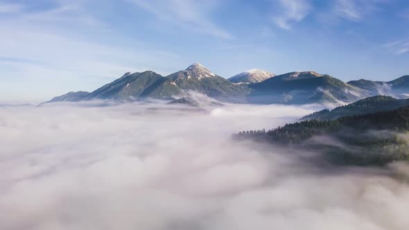 Misty Morning Alpine Mountains Nature