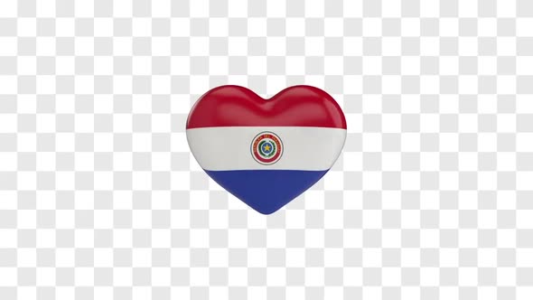 Paraguay Flag on a Rotating 3D Heart