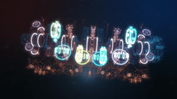 AI Machine is creating holographic engine elements in the dim background alt