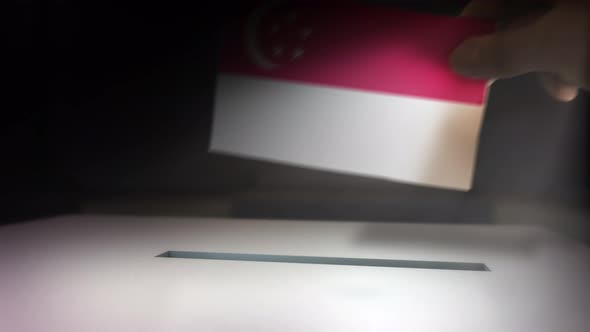 Compositing Hand Voting To Flag OF Singapore