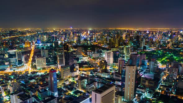 time lapse of Bangkok city at night, Thailand