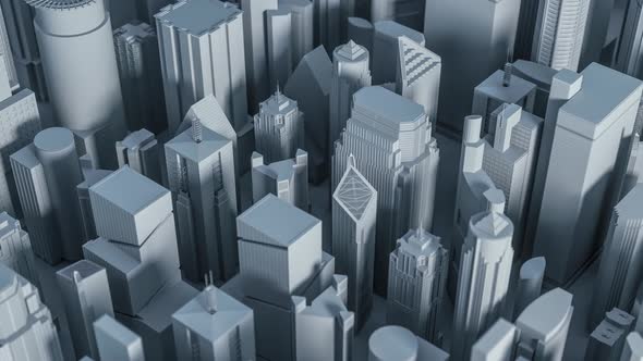 4k Video of Aerial View To the City In 3d