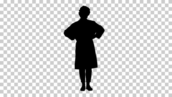 Silhouette Doctor standing, Alpha Channel