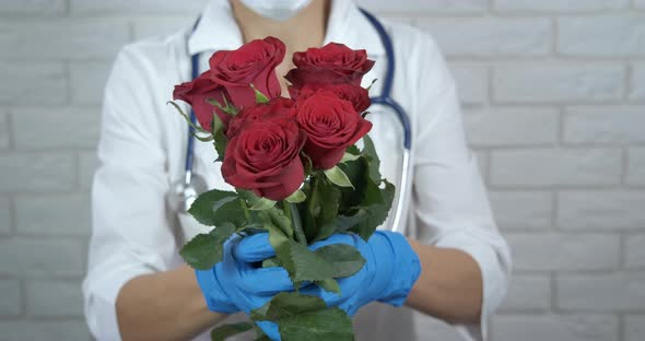 Woman Doctor with Flowers