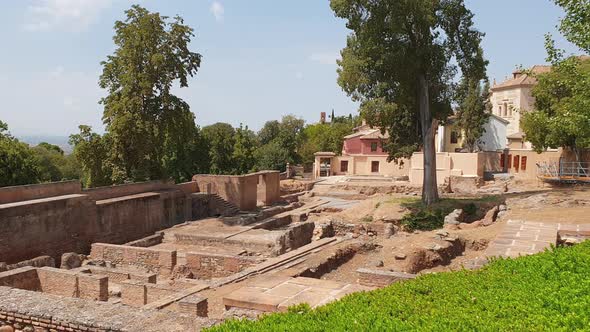 Archeological excavations in Alhambra, Granada, Spain. Zoom out