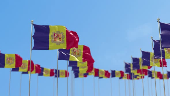 Andorra  Row Of Flags Animation
