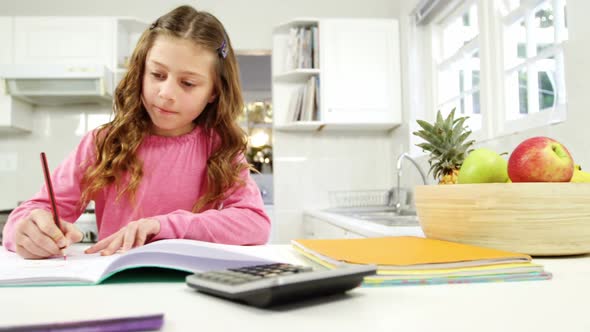 Girl doing her homework