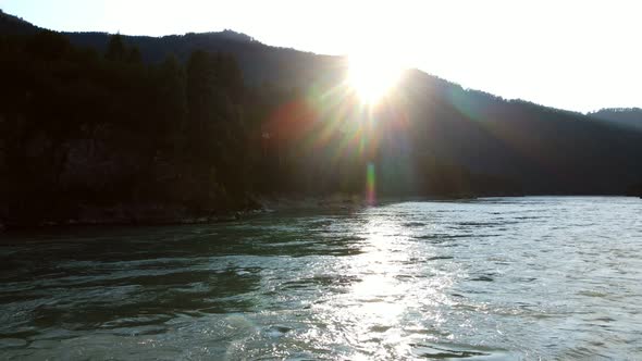 Mountain River in the Middle of a Rocky Area