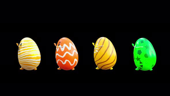 09 Easter Day Eggs Dancing 4K