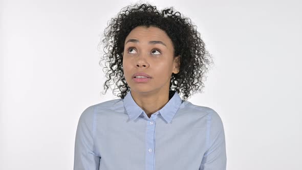 Portrait of Scared Young African Woman Feeling Afraid