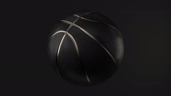 4K Loop Black Basketball with Gold Metallic Line alt