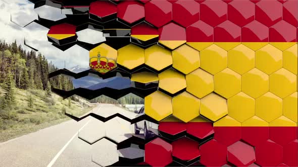 Spain Flag Hexagon Transition - 4K Resolution