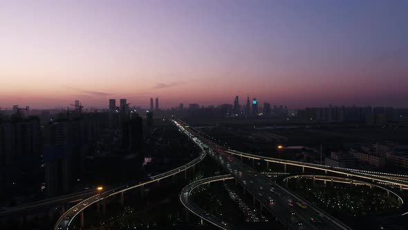 Busy traffic road in city