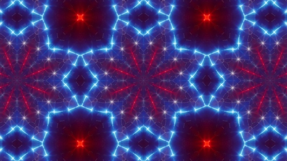 Blinking Red And Blue Led Vj Light Kaleidoscope Loop 4K 09