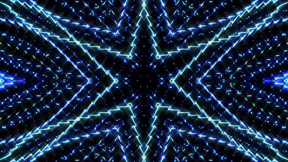 shining bright lines set blue wave motion, colorful, on black background alt