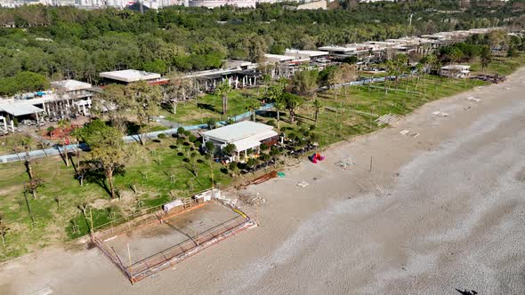 Central Beach Aerial View Turkey Antalya 4 K