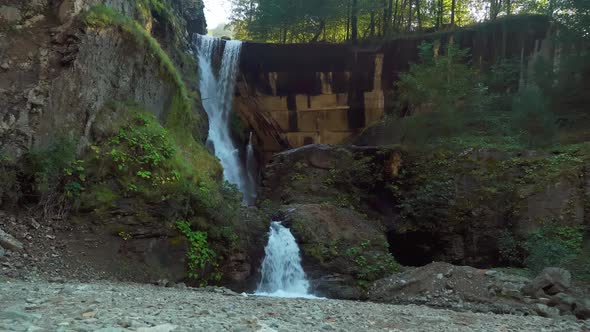 fabulous waterfall in wild forest. Wonderful waterfalls with fresh water,