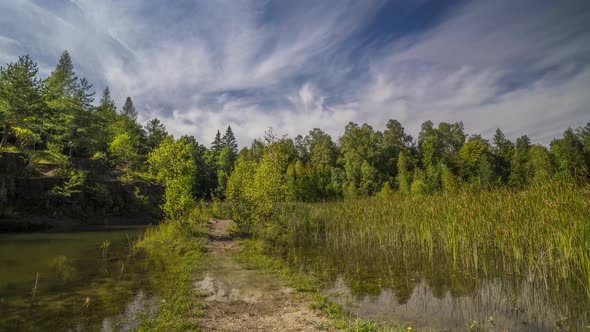 Time lapse of a beautiful quarry in the Czech Republic