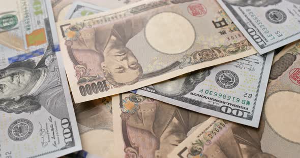 Japanese yen and USD dollar