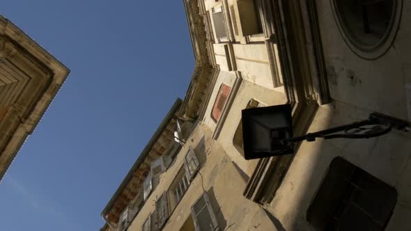 Low angle view of old buildings