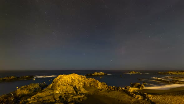 Stars Above La Palma Beach Timelapse in 4K, Spain