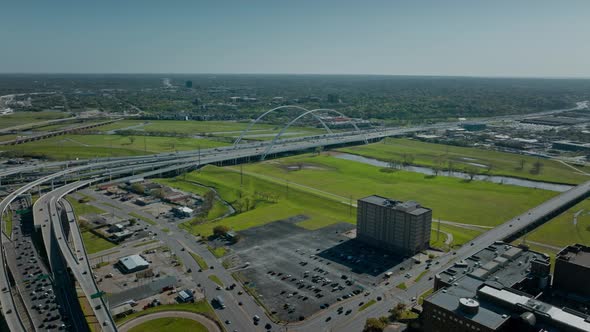 Aerial View of Margaret McDermott Bridge Vehicle Highway