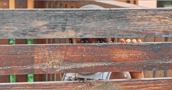 African Boy Refugee After Fence