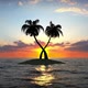 Small Island in Ocean on Sunset 4k - VideoHive Item for Sale