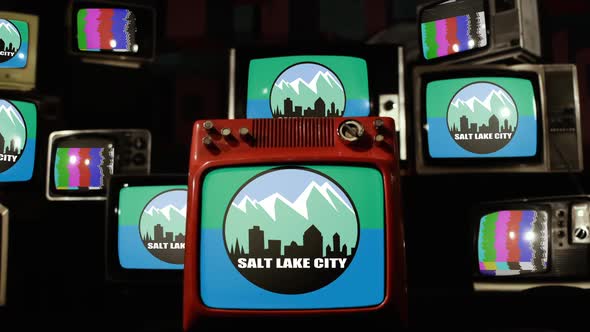 Former Flag of Salt Lake City on Retro TVs.