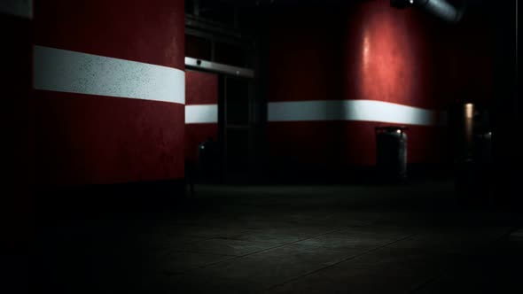 Empty Dark Hospital Laboratory Corridor alt