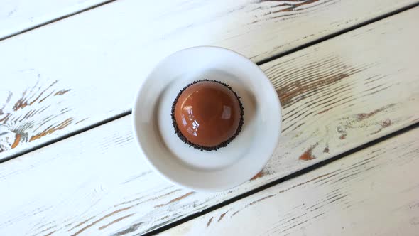 Glazed French Mousse with Cocoa Flavor