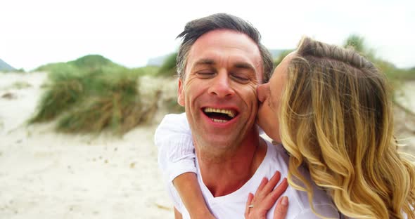 Mature couple together at beach