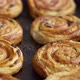 Homemade Puff Pastry Cinnamon Rolls with Raisins Placed on Oven Iron Tray - VideoHive Item for Sale