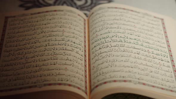 Quran Book Closeup Praying Islamic Religion