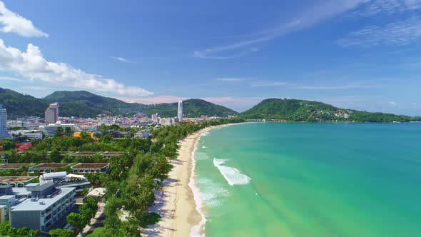 Aerial view of Patong bay at phuket island. Beautiful island in thailand Amazing High angle view