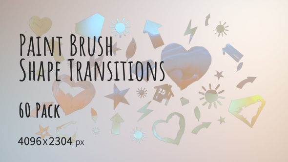 60 Paint Brush Shape Transitions 4K