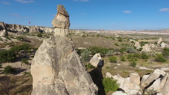 Hoodoos, Fairy Chimneys and Sedimentary Volcanic Rock Formations in Eroded Stone Valley