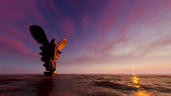 Goddess sculpture on the sea