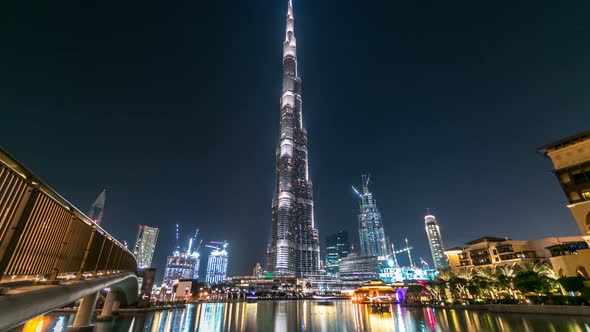 Dubai Downtown and Burj Khalifa Timelapse in Dubai UAE