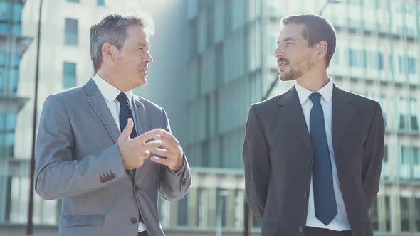 Cinematic footage of business colleagues