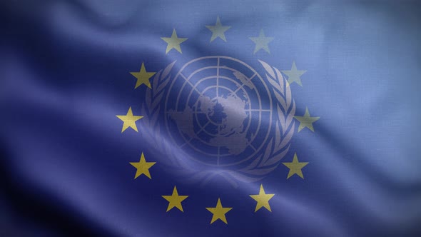 EU UN Flag Loop Background 4K