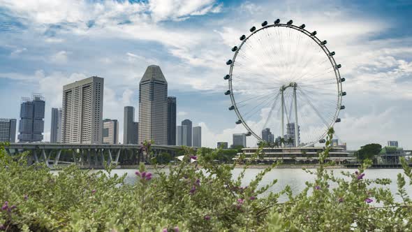 Singapore Urban City Skyline with Beautiful Landmark and Magic Sky