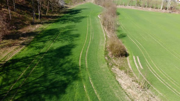 Drone Video of an green field