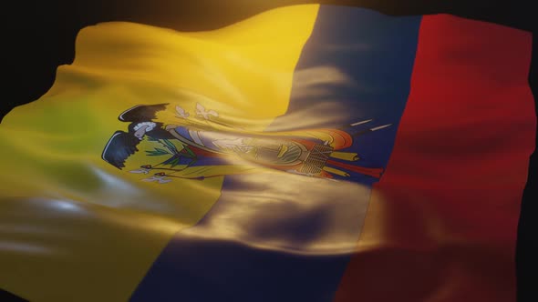 Ecuador Flag Low Angle View